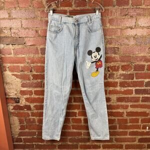 Vintage Mickey Unlimited Jeans Womens 30x30 Light Wash Mom Fit Mickey 90s USA